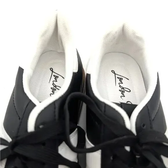 London Rag Knockout Faux Leather Sneakers Shoes Women's Black Size US8 EU39 - Picture 13 of 16